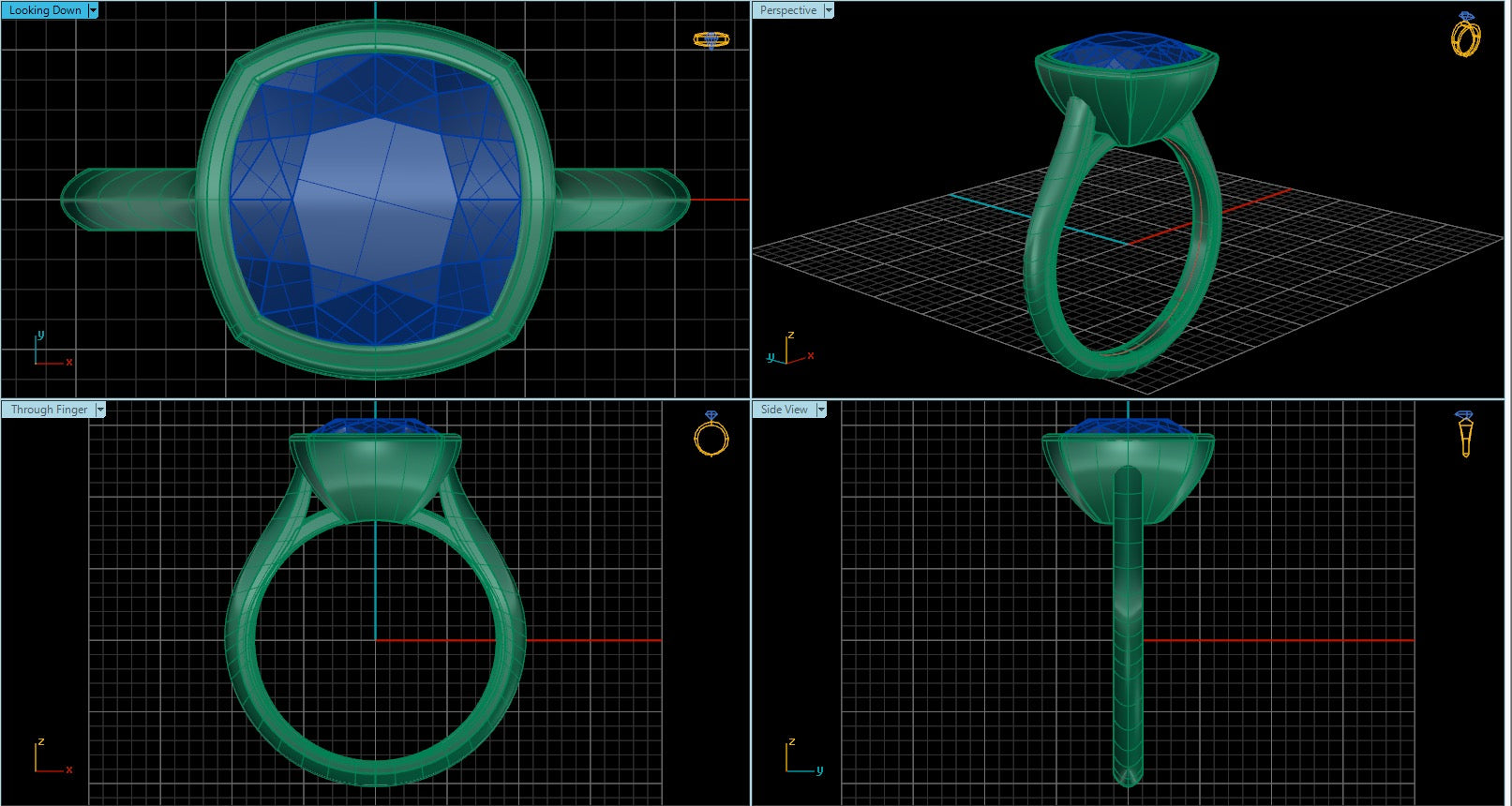 Ready for Production Custom Cushion Cut Engagement Ring CADs