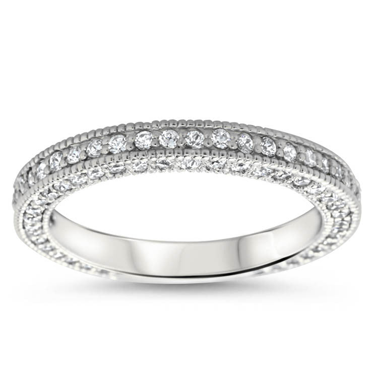 Covered in Diamonds Wedding Set Engagement Ring and Band - Erin Set - Moissanite Rings