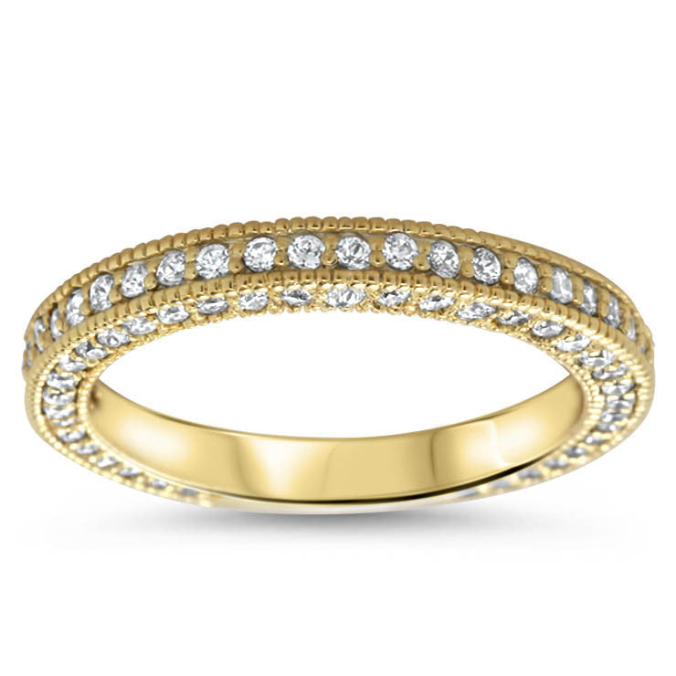 Covered in Diamonds Wedding Set Engagement Ring and Band - Erin Set - Moissanite Rings