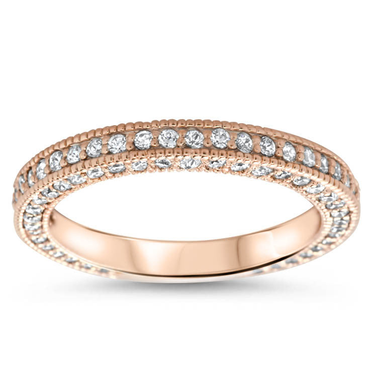 Covered in Diamonds Wedding Set Engagement Ring and Band - Erin Set - Moissanite Rings