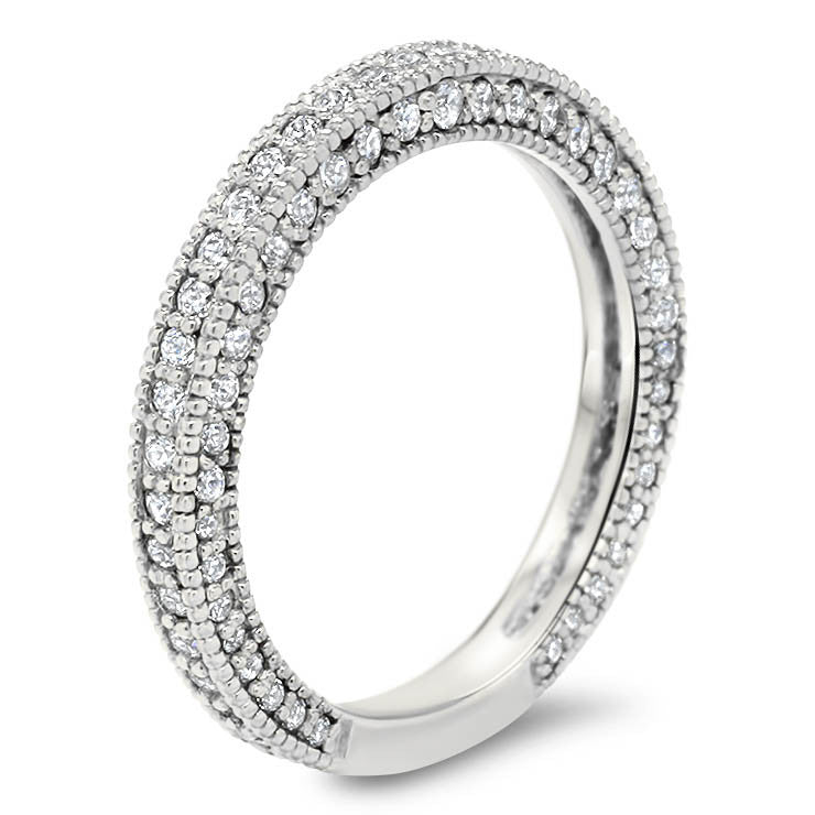 Covered in Diamonds Wedding Set Engagement Ring and Band - Erin Set - Moissanite Rings