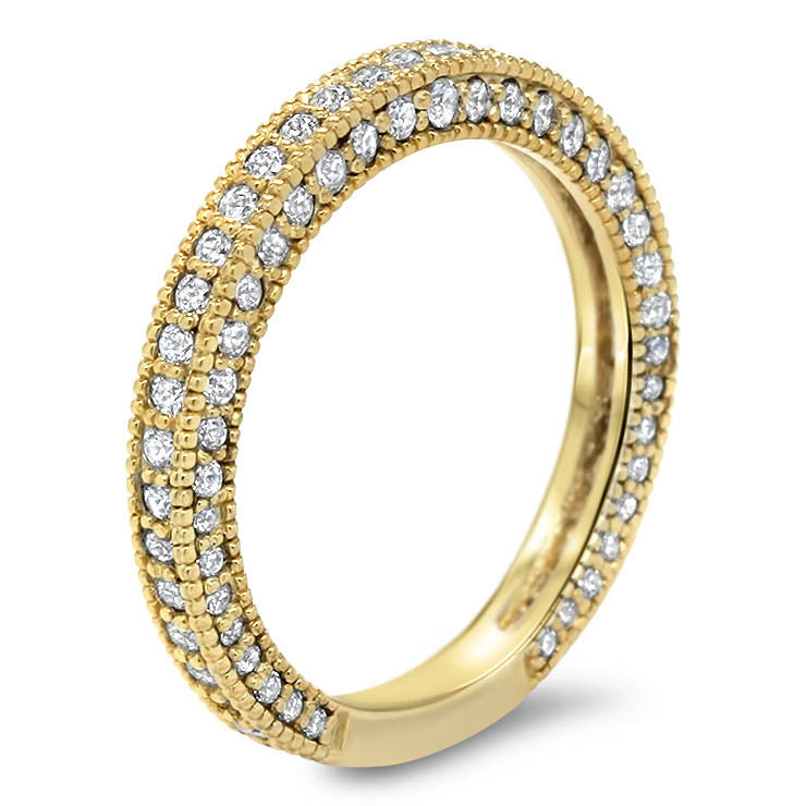 Covered in Diamonds Wedding Set Engagement Ring and Band - Erin Set - Moissanite Rings