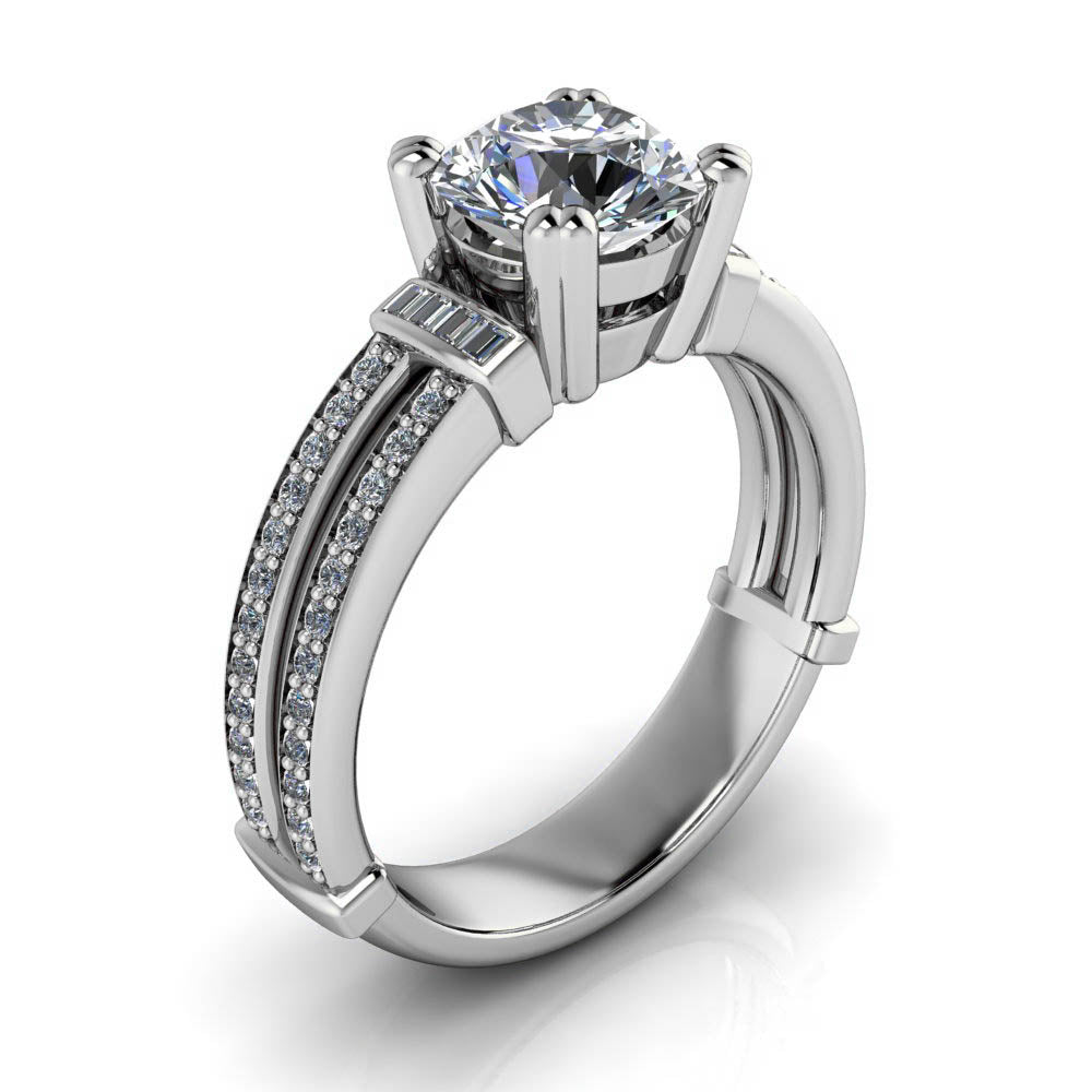 Unique Style Engagement Ring - Havana - Moissanite Rings