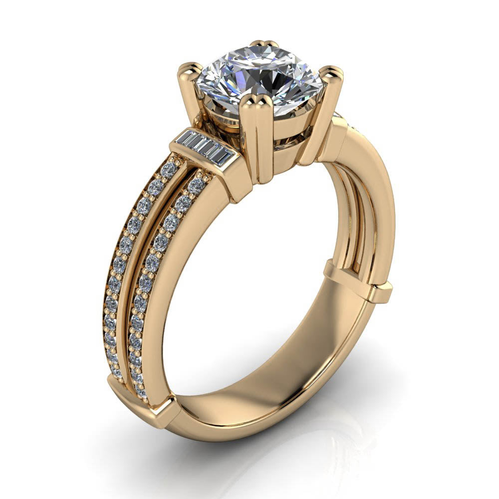 Unique Style Engagement Ring - Havana - Moissanite Rings