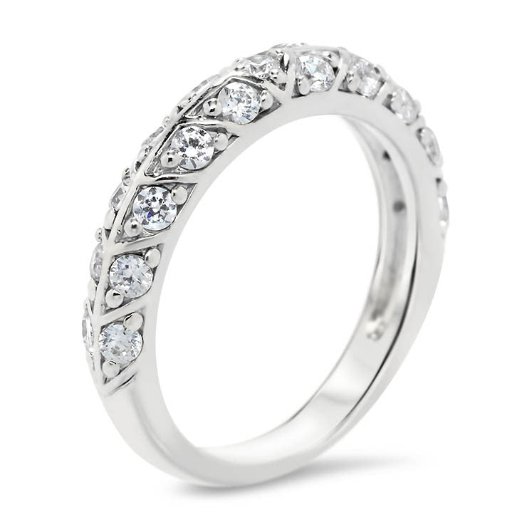 Unique Diamond Wedding Band - Branch Band - Moissanite Rings