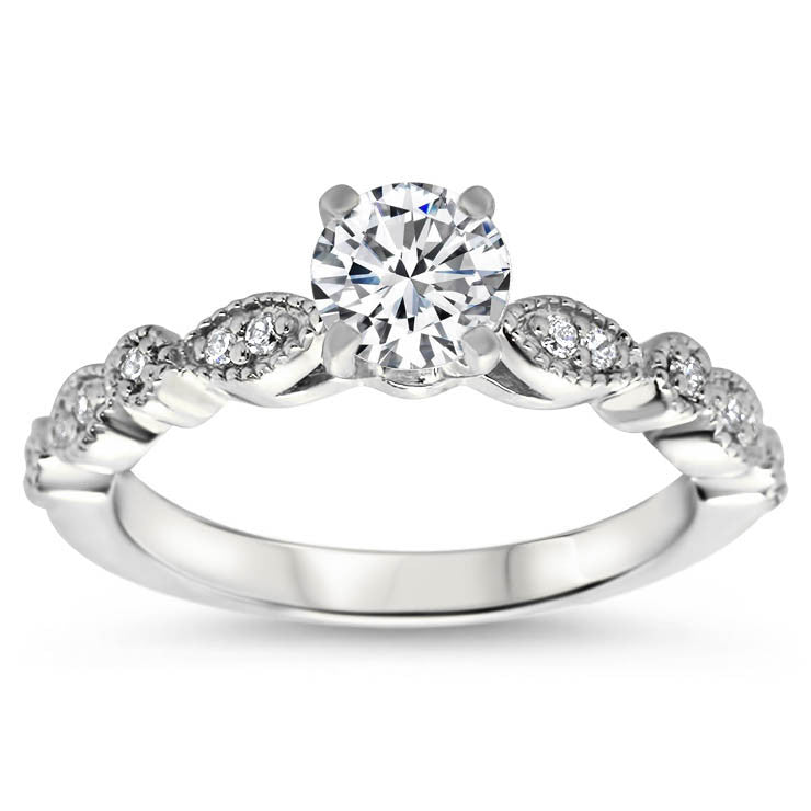 Vintage Inspired Engagement Ring Setting - Sweet Bliss - Moissanite Rings