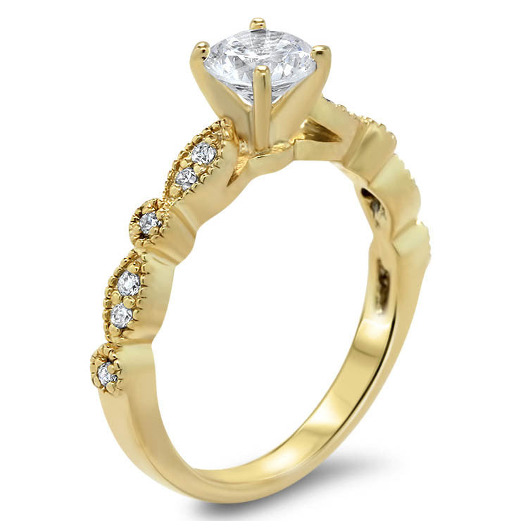 Vintage Inspired Engagement Ring Setting - Sweet Bliss - Moissanite Rings