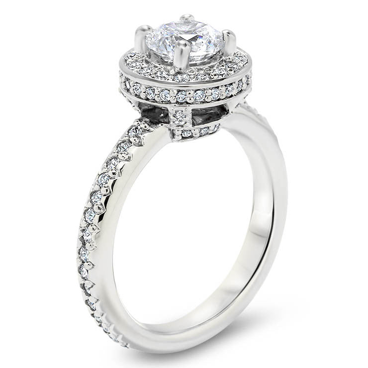 Diamond Halo Engagement Ring - Out of This World - Moissanite Rings