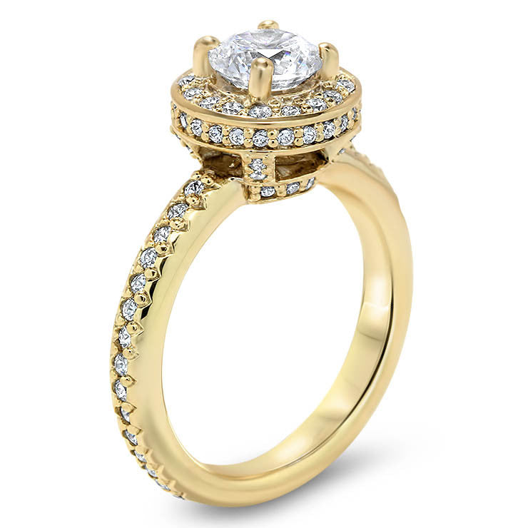 Diamond Halo Engagement Ring - Out of This World - Moissanite Rings