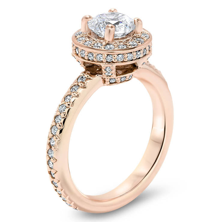 Diamond Halo Engagement Ring - Out of This World - Moissanite Rings