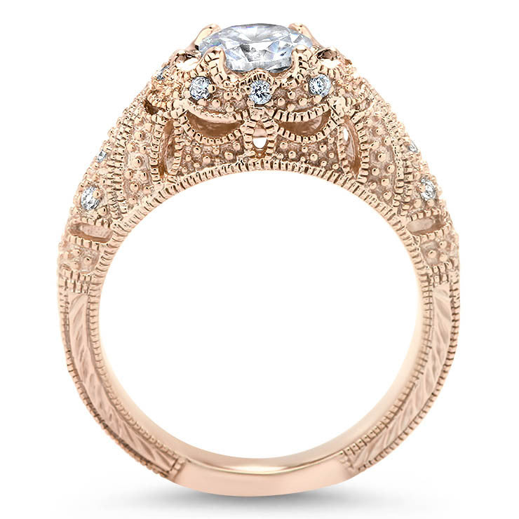 Edwardian Style Engagement Ring - Amelia - Moissanite Rings