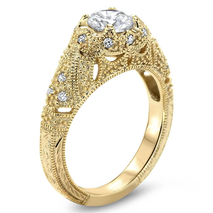 Edwardian Style Engagement Ring - Amelia - Moissanite Rings