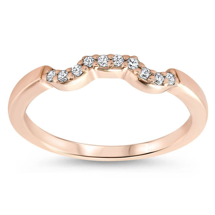 Diamond Accented Engagement Ring with Matching Wedding Band - Love Cluster Wedding Set - Moissanite Rings