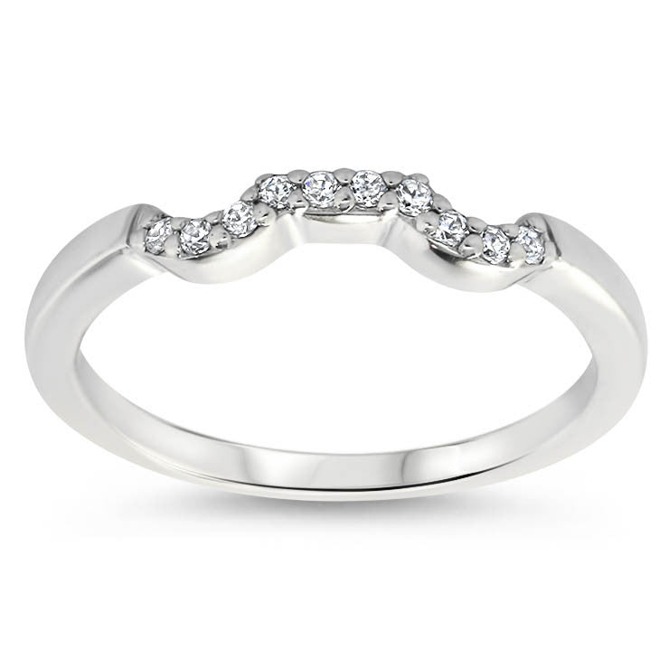 Diamond Accented Engagement Ring with Matching Wedding Band - Love Cluster Wedding Set - Moissanite Rings