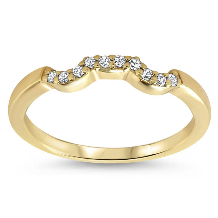 Diamond Accented Engagement Ring with Matching Wedding Band - Love Cluster Wedding Set - Moissanite Rings