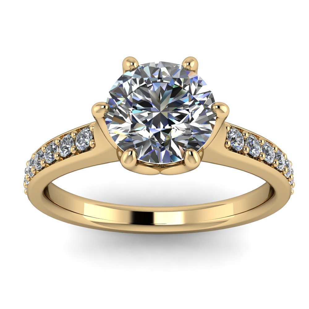 Six Prong Moissanite Engagement Ring Diamond Setting - Made - Moissanite Rings