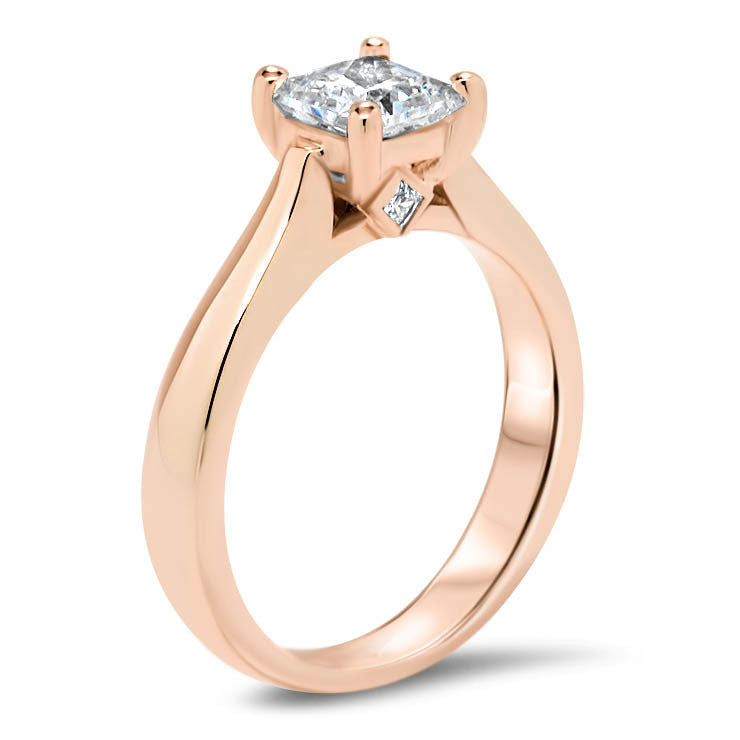 Princess Cut Solitaire Moissanite Engagement Ring - Nicolette - Moissanite Rings