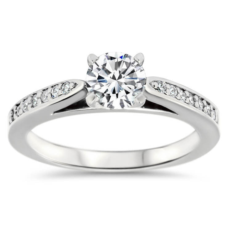 Moissanite Center Engagement Ring Diamond Setting - Gabriella - Moissanite Rings