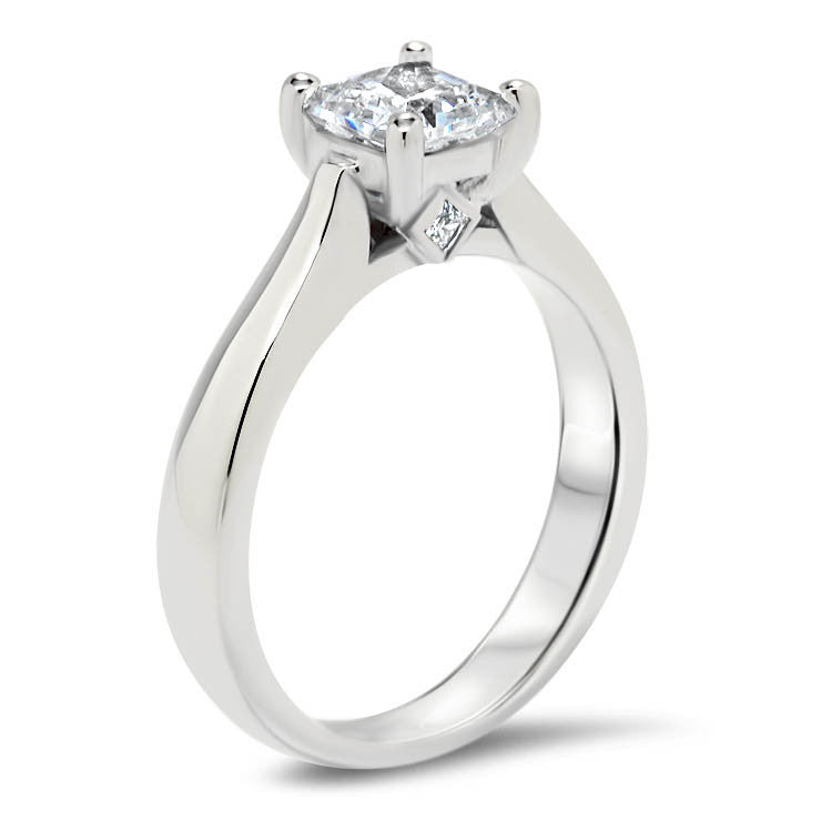 Princess Cut Solitaire Moissanite Engagement Ring - Nicolette - Moissanite Rings