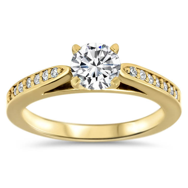 Moissanite Center Engagement Ring Diamond Setting - Gabriella - Moissanite Rings