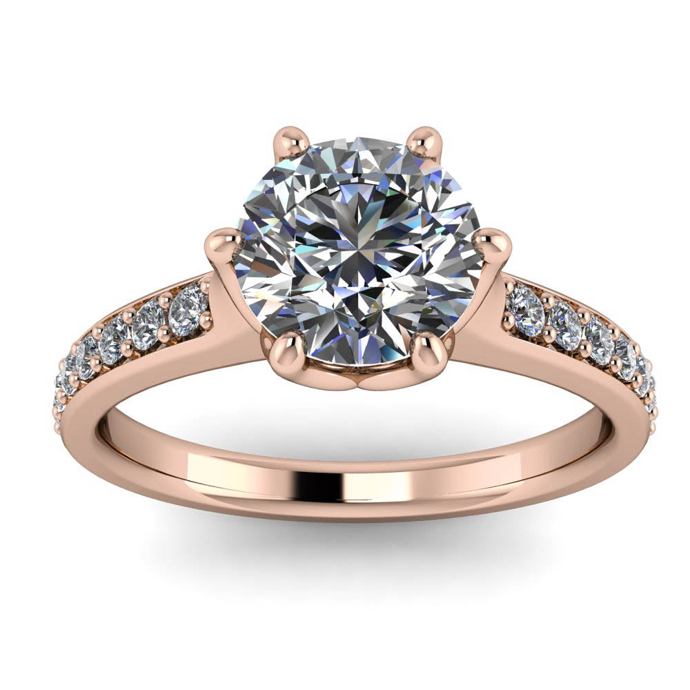 Six Prong Moissanite Engagement Ring Diamond Setting - Made - Moissanite Rings