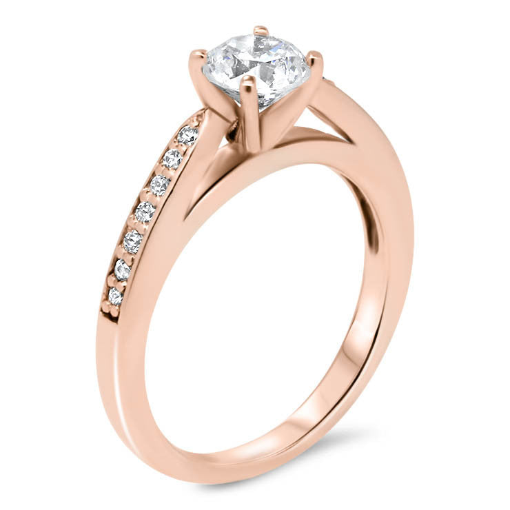 Moissanite Center Engagement Ring Diamond Setting - Gabriella - Moissanite Rings