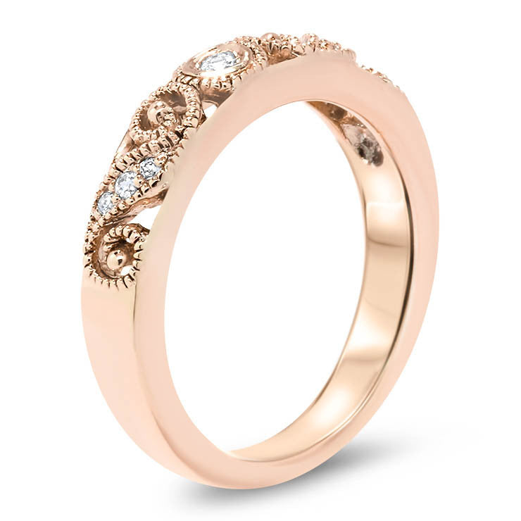 Whimsical Diamond Filigree Wedding Set Moissanite Center - Swirl Wedding Set - Moissanite Rings