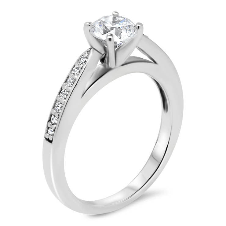 Moissanite Center Engagement Ring Diamond Setting - Gabriella - Moissanite Rings