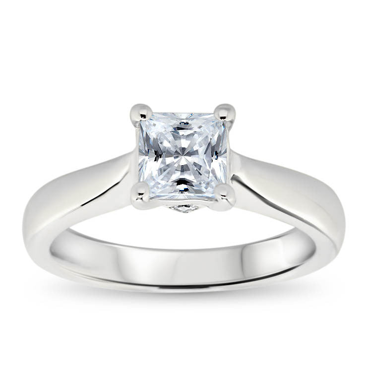 Princess Cut Solitaire Moissanite Engagement Ring - Nicolette - Moissanite Rings