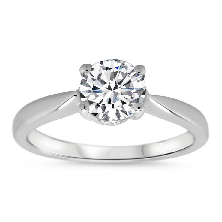 Solitaire Engagement Ring Surprise Diamond Moissanite Center - Lara - Moissanite Rings