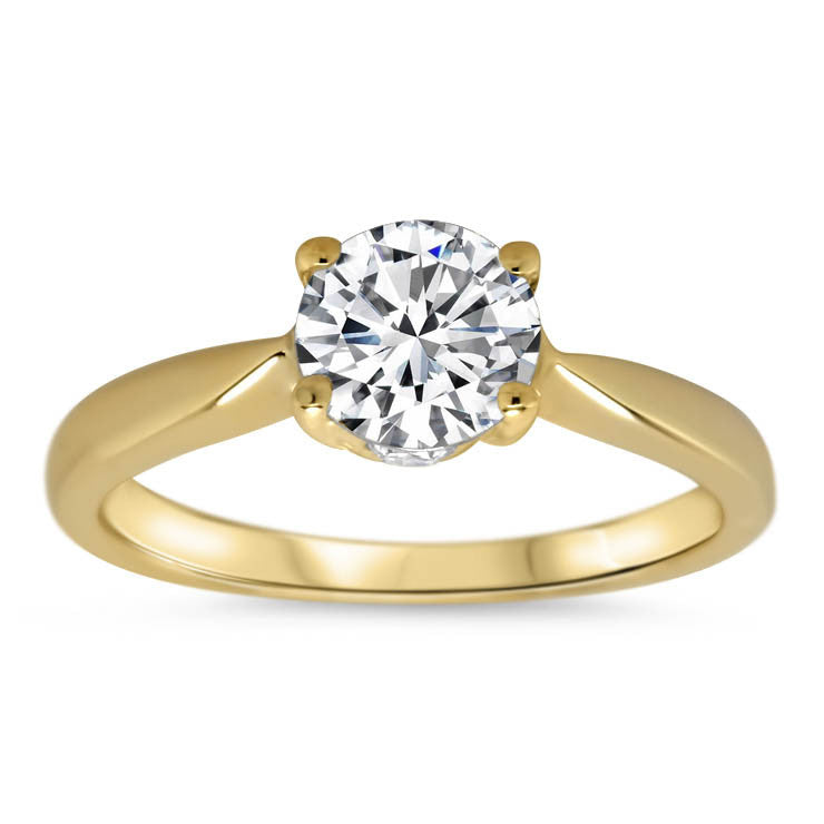 Solitaire Engagement Ring Surprise Diamond Moissanite Center - Lara - Moissanite Rings