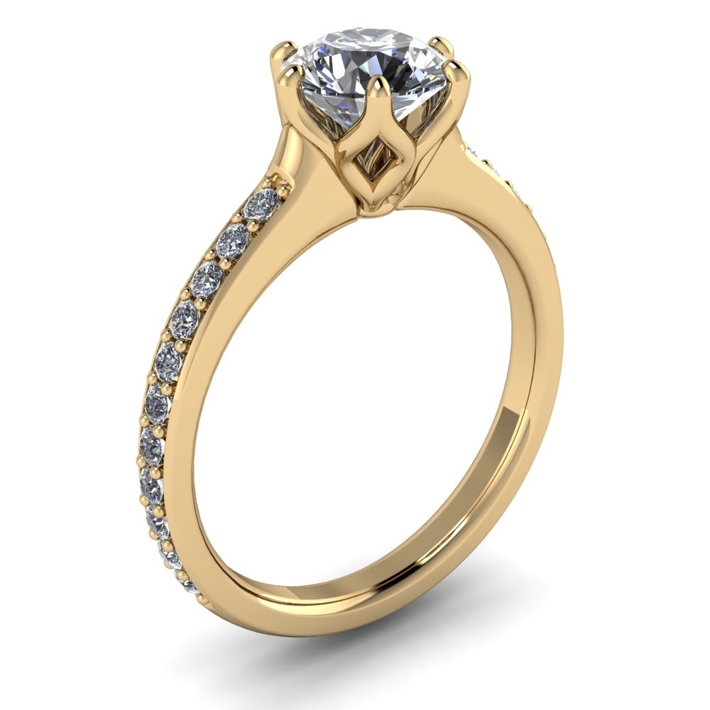 Six Prong Moissanite Engagement Ring Diamond Setting - Made - Moissanite Rings