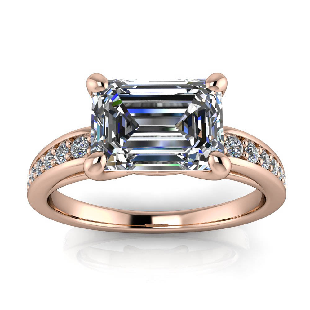 Emerald Cut Engagement Ring Diamond Setting - Esme - Moissanite Rings