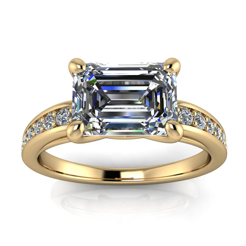 Emerald Cut Engagement Ring Diamond Setting - Esme - Moissanite Rings
