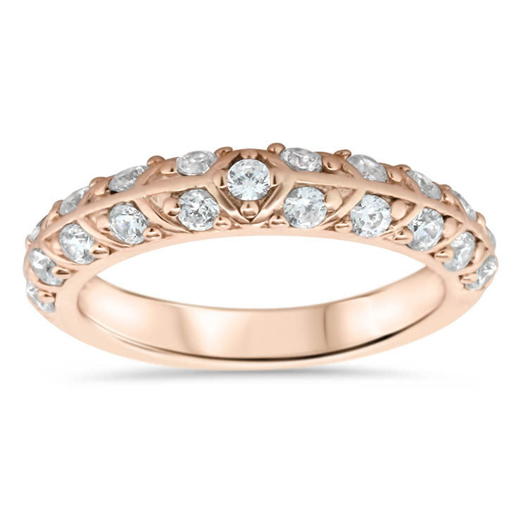 Unique Diamond Wedding Band - Branch Band - Moissanite Rings