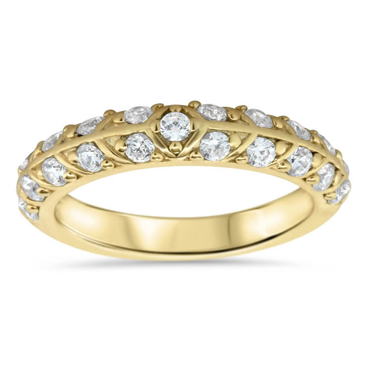 Unique Diamond Wedding Band - Branch Band - Moissanite Rings