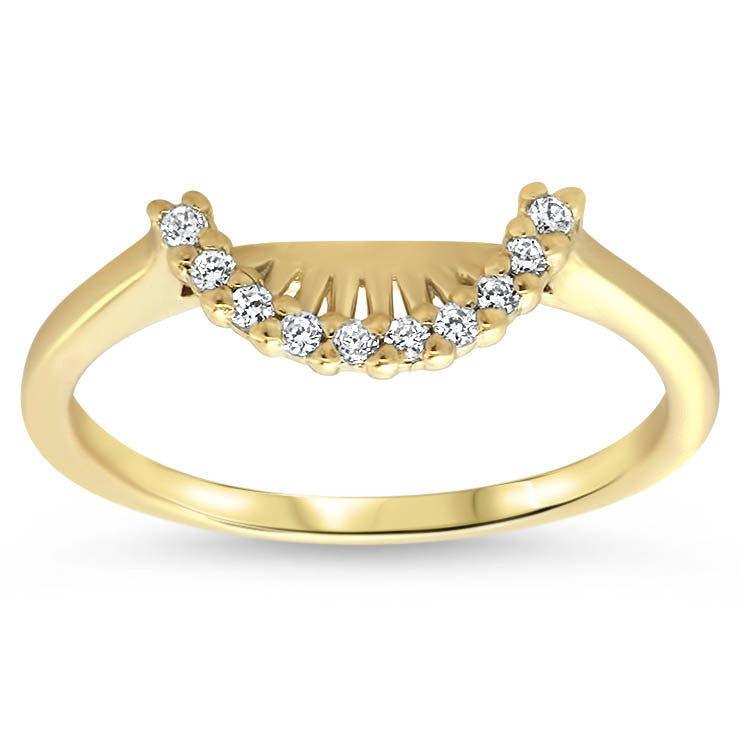 Thin Band Diamond Halo Engagment Ring and Wedding Band - Mint Wedding Set - Moissanite Rings