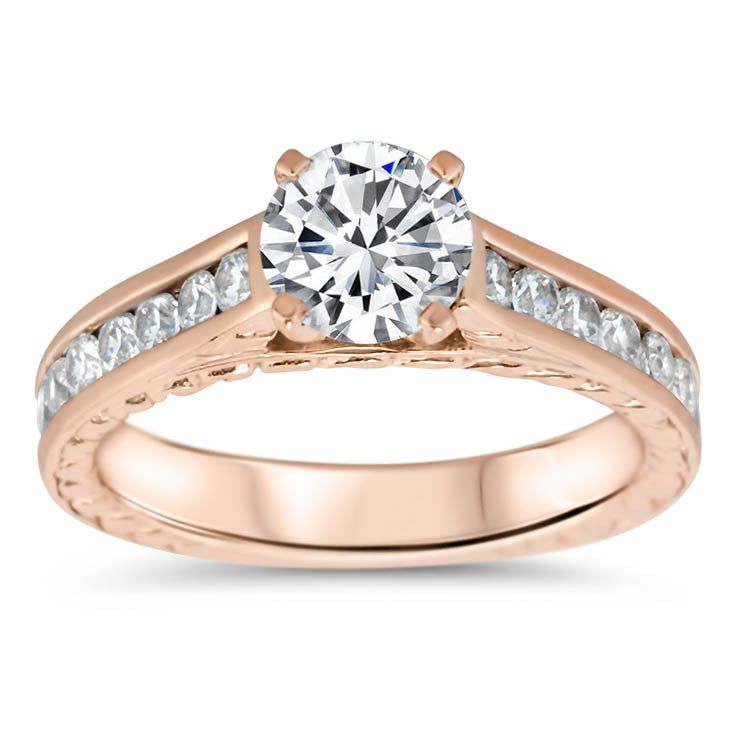 Channel Set Engagement Ring Moissanite Engagement Ring - Channel 12 - Moissanite Rings
