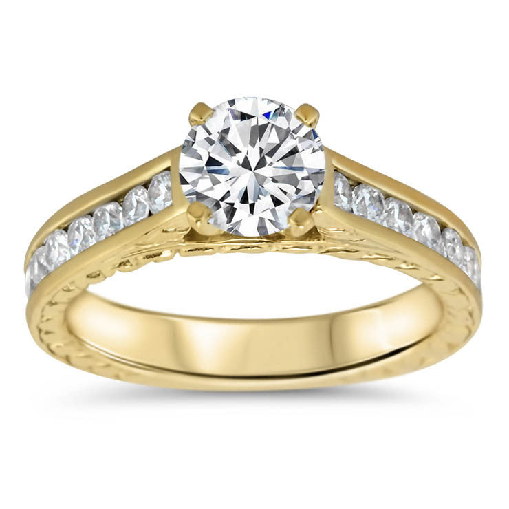Channel Set Engagement Ring Moissanite Engagement Ring - Channel 12 - Moissanite Rings