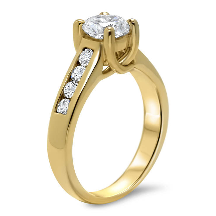 Channel Set Forever One Moissanite Engagement Ring - Gele - Moissanite Rings