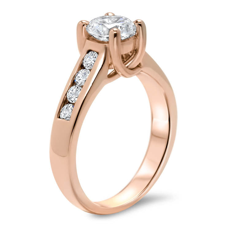 Channel Set Forever One Moissanite Engagement Ring - Gele - Moissanite Rings