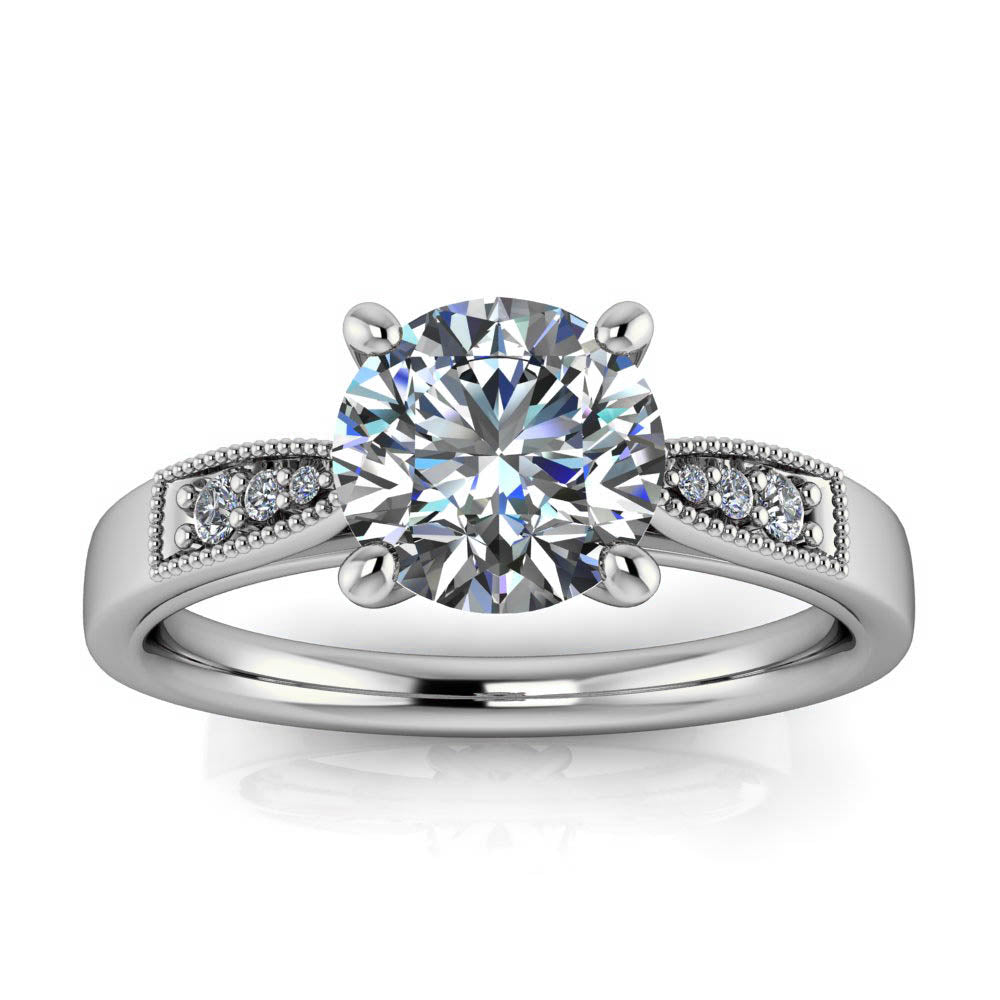 Vintage Style Engagement Ring - Adam - Moissanite Rings