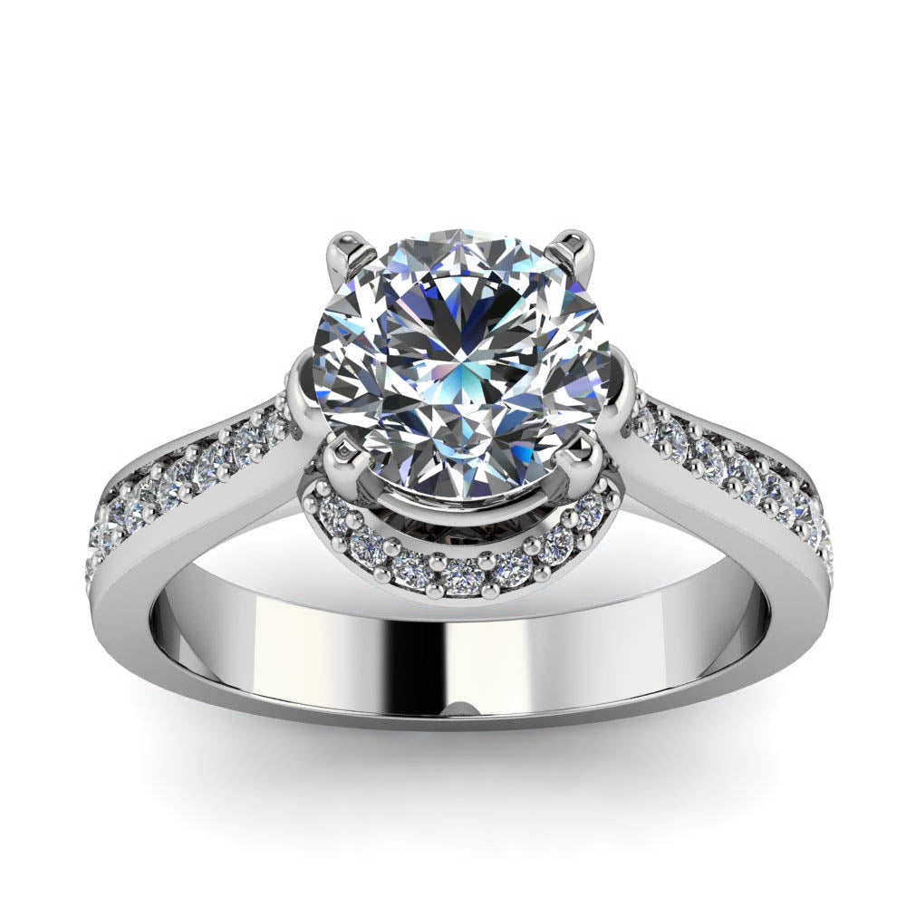 Moissanite Diamond Engagement Ring Forever One Center - Aura – Moissanite  Rings