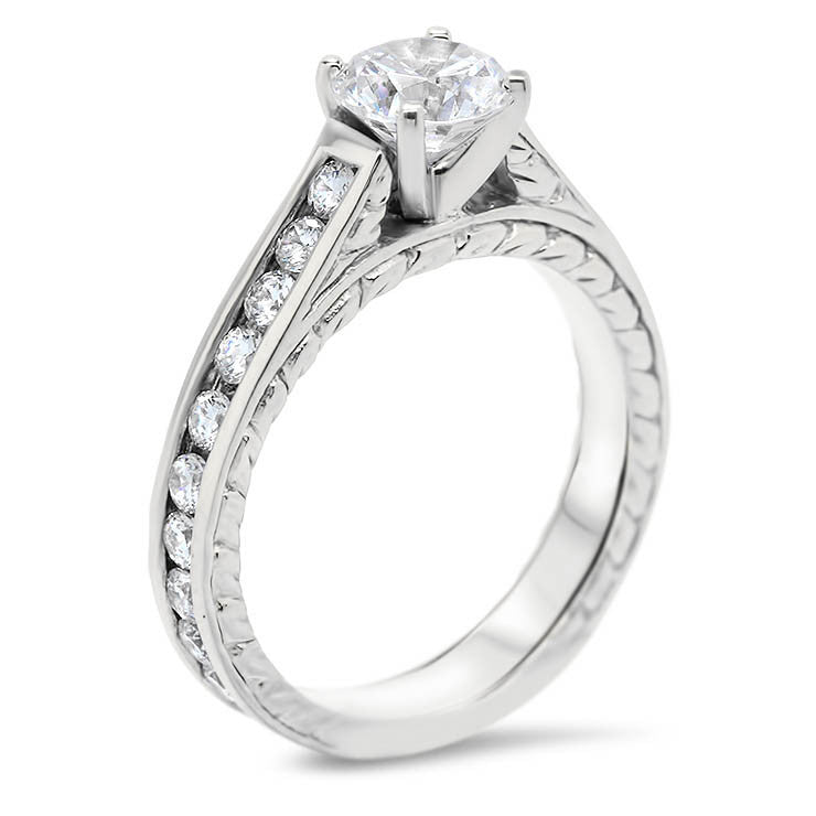 Channel Set Engagement Ring Moissanite Engagement Ring - Channel 12 - Moissanite Rings