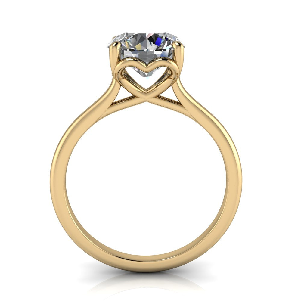 Round Solitair Engagement Ring Hidden Heart Detail - My Heart