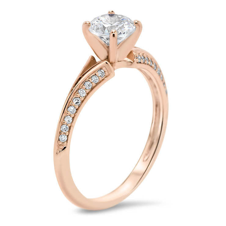 Split Shank Knife Edge Engagement Ring - Kourt - Moissanite Rings