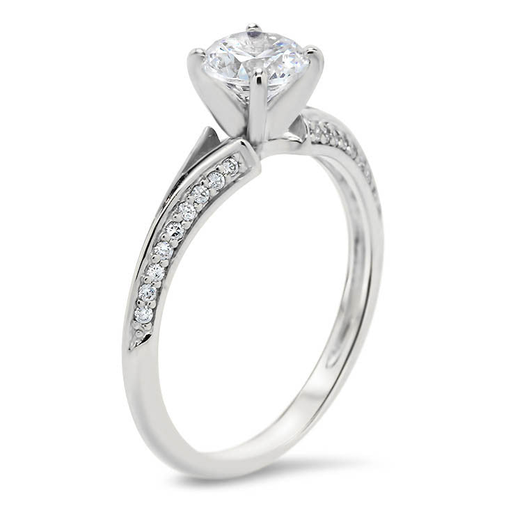 Split Shank Knife Edge Engagement Ring - Kourt - Moissanite Rings