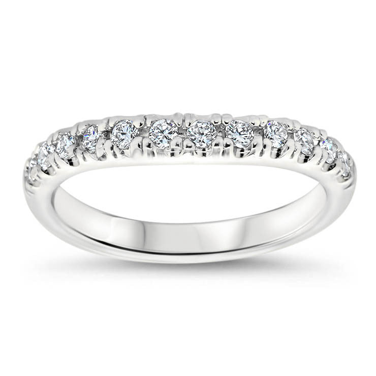 Three Stone Engagement Ring Set - Kimber Wedding Set - Moissanite Rings