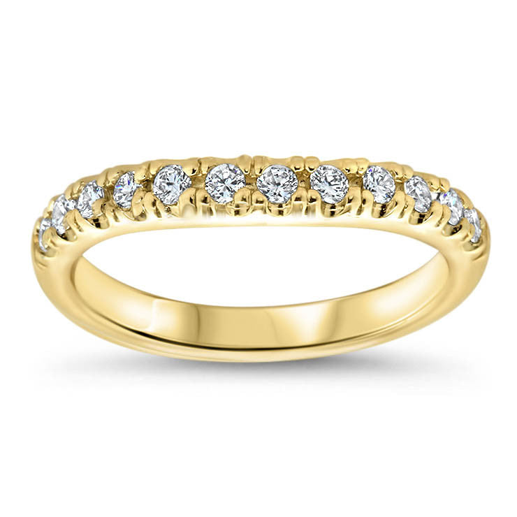 Three Stone Engagement Ring Set - Kimber Wedding Set - Moissanite Rings