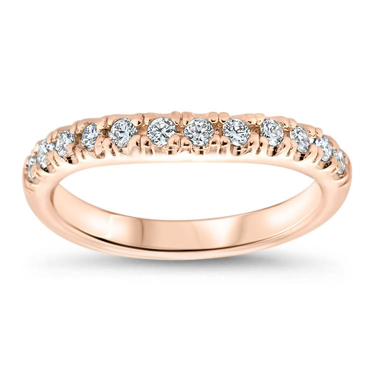 Three Stone Engagement Ring Set - Kimber Wedding Set - Moissanite Rings